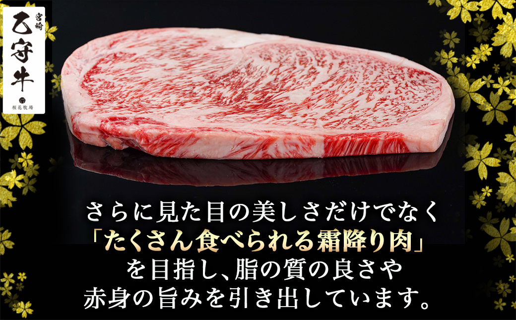 数量限定!【宮崎牛A5】ロースステーキ 計約440g(2枚) (乙守牛)_26-6501