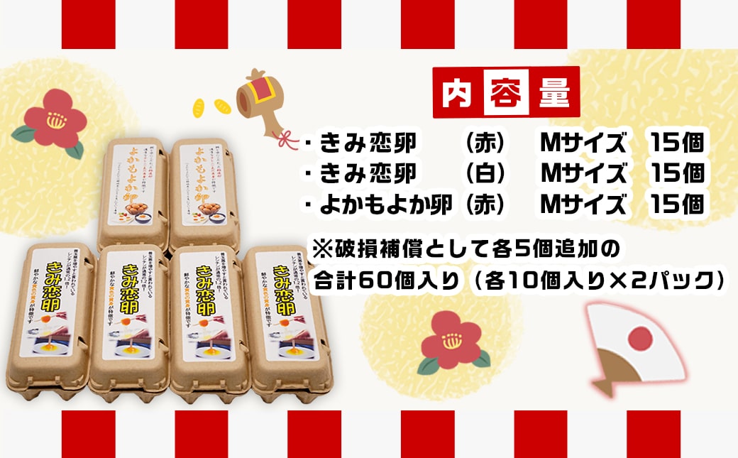 【年内お届け】よかもよか卵&紅白きみ恋卵≪2025年12月15日～31日お届け≫_AA-2914-HNY