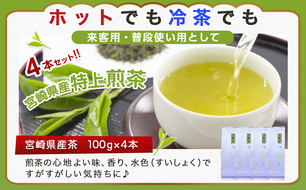 【元気モリモリ福袋】気分リフレッシュ!特上煎茶4本セット_AA-4802