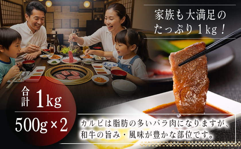 宮崎牛バラカルビ1kg_AD-2501_【肉 牛肉 焼き肉 焼肉 人気 おすすめ 国産 宮崎県産】