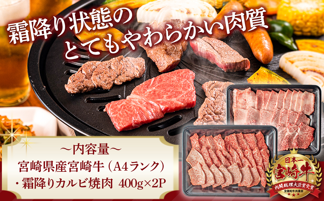 宮崎牛霜降りカルビ焼肉800g_AD-2602_【肉 牛肉 焼き肉 焼肉 人気 おすすめ 国産 宮崎県産】
