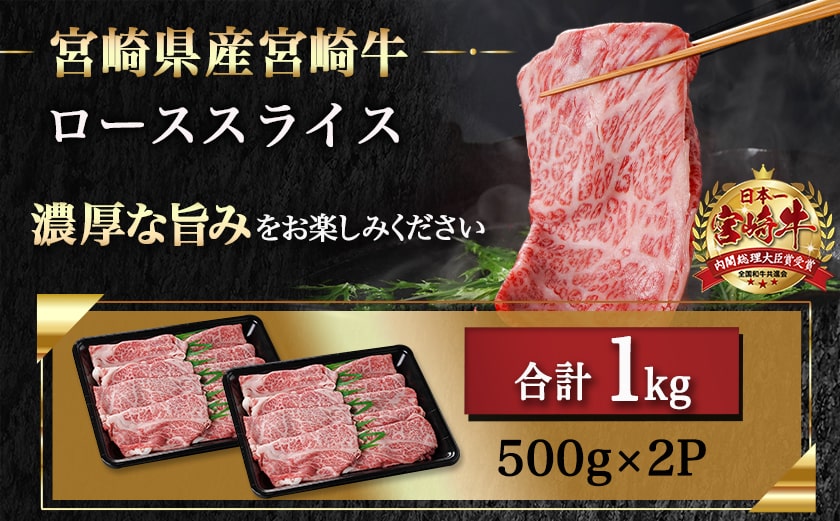宮崎牛ローススライス(500g×2P)≪みやこんじょ快速便≫_AE-N402-R
