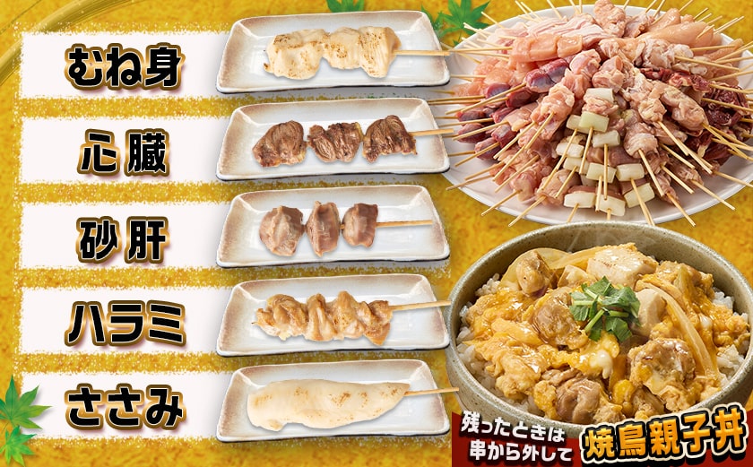 宮崎県産焼鳥串100本(10種×10本)セット_AF-M601