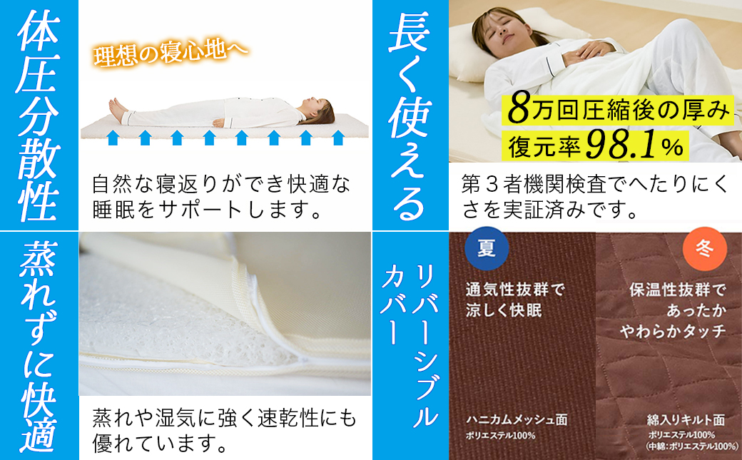 【ブラウン】全部洗える!「エアーアスリート」マットレス【S】・ハニカムメッシュ&キルト使用のリバーシブルカバー付き_AG-J203-br