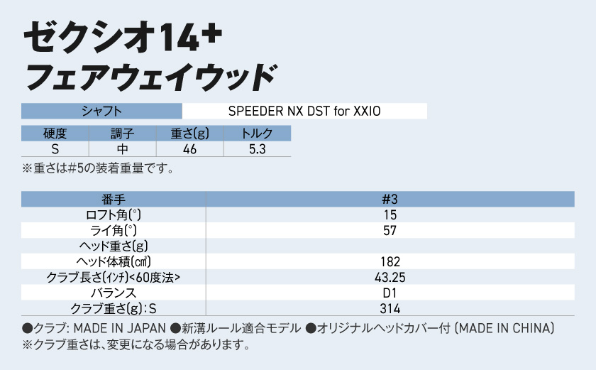 ゼクシオ 14＋ フェアウェイウッド【3/S】《2025年モデル》ゴルフボールセット_GY-C702-3S