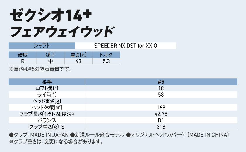 ゼクシオ 14＋ フェアウェイウッド【5/R】《2025年モデル》ゴルフボールセット_GY-C702-5R