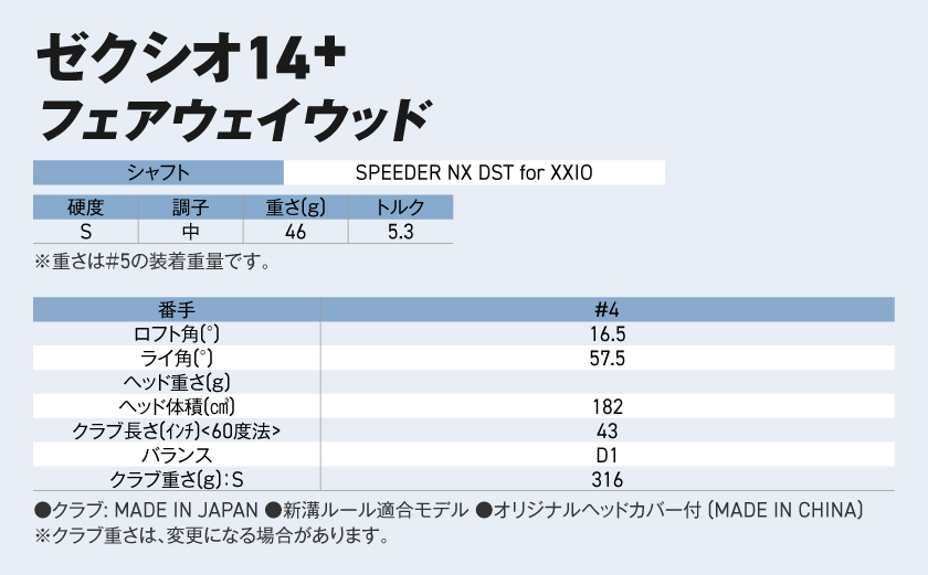 ゼクシオ 14＋ フェアウェイウッド【4/S】《2025年モデル》_IG-C702-4S