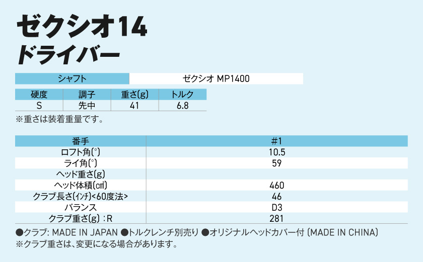 ゼクシオ 14 ドライバー【10.5/S】《2025年モデル》_AL-C705-105S-CP