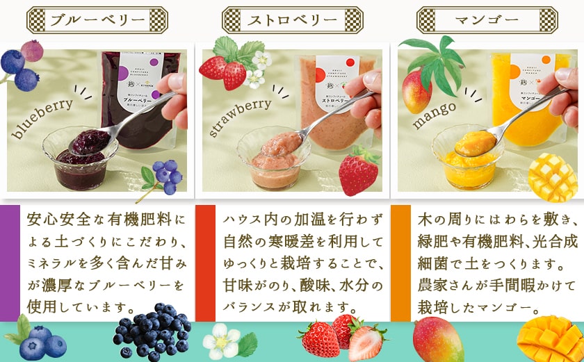 麹コンフィチュール3種≪ブルーベリー・いちご・マンゴー≫_LG-3328