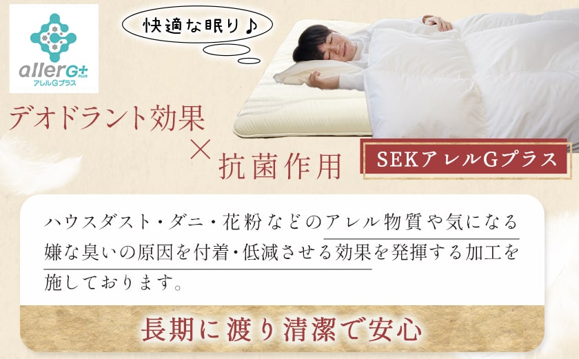 抗ウイルス加工羽毛ふとん ポーランド産ホワイトダック93%【D】≪みやこんじょ快速便≫_MC-E103-R