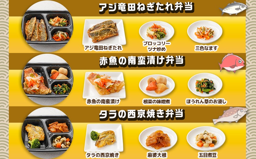 老舗仕出し屋の弁当おかず6食セット～魚～_MJ-F710