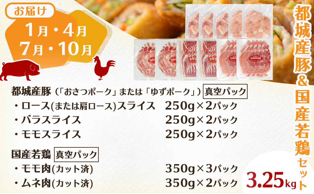 ≪隔月3回お届け≫「おさつポーク又はゆずポーク」&鶏バラエティ定期便_T54-3-1402