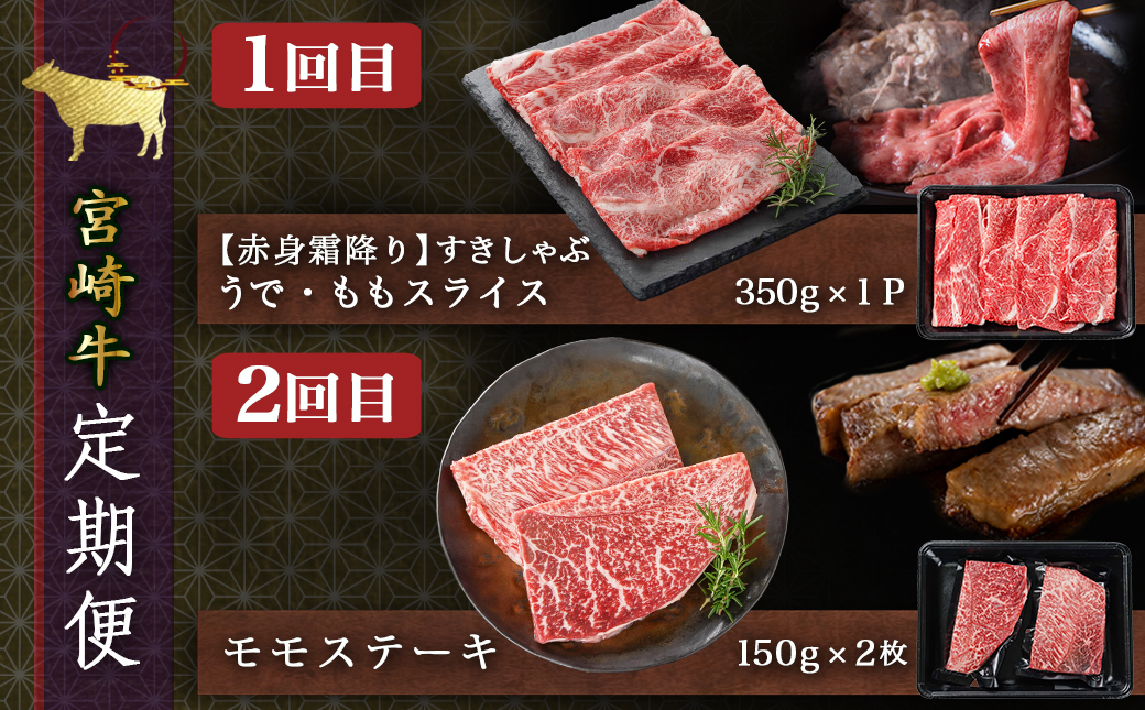 コクと旨味の宮崎牛定期便 S(隔月5回)_T70-5-6501