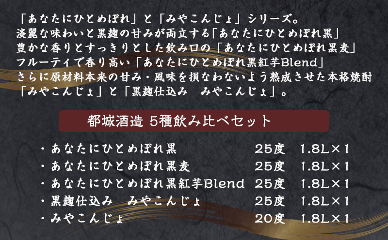 都城酒造の5種飲み比べセット ≪みやこんじょ特急便≫_22-2201