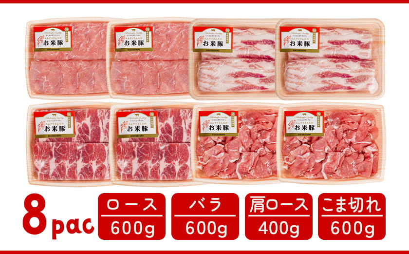 お米豚2.2kgセット≪みやこんじょ快速便≫_14-3101-R