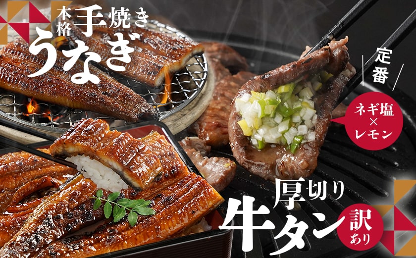 大満足の夢コラボ☆うなぎ&厚切り牛タンセット≪みやこんじょ特急便≫_AC-3308-Q