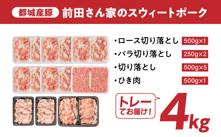 「前田さん家のスウィートポーク」肉肉肉4kgセット≪みやこんじょ快速便≫_AC-89-002-4kg-R