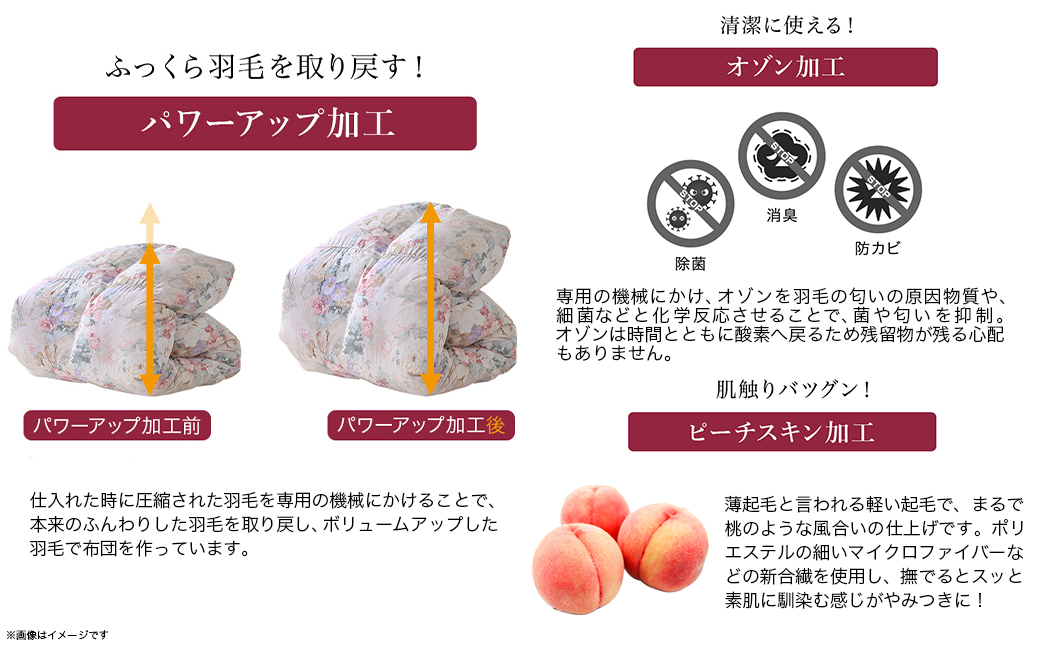 【アイボリー】二層キルト羽毛掛布団95%プレミアムゴールドラベル1.2kg SL_AK-J203-iv