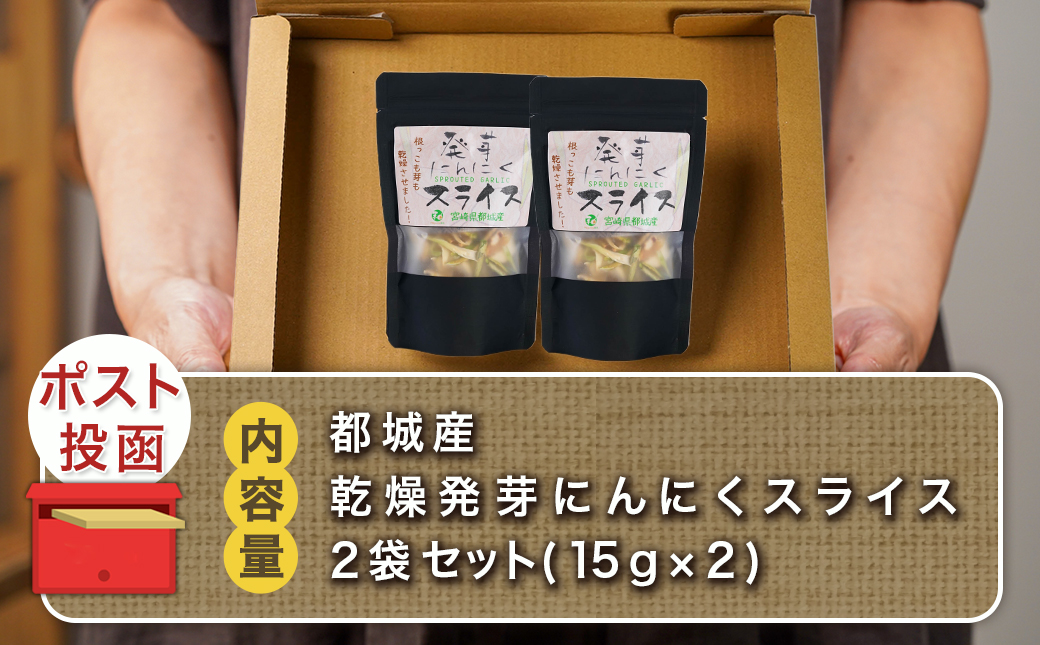 乾燥発芽にんにく【スライス】2袋セット※ポスト投函_LA-C903