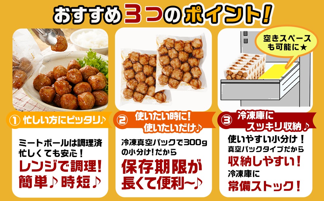 てりやきミートボール!2.1kg!真空小分けパック!_LG8-3305