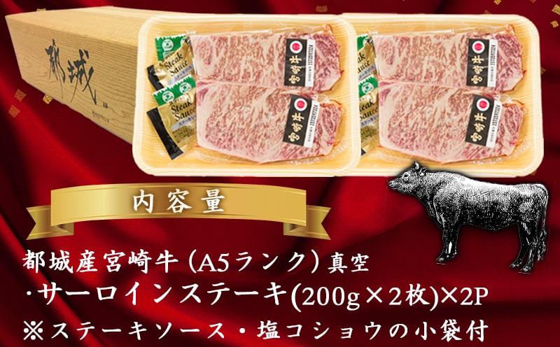 【A5】宮崎牛サーロインステーキ4枚_MB-0135