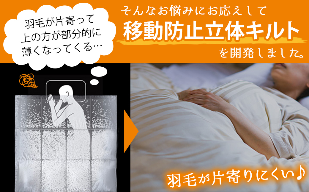 【柄ブルー】片寄らない羽毛掛ふとん ホワイトダック93% ロイヤルゴールドラベル【KL】_MD-J202-bl