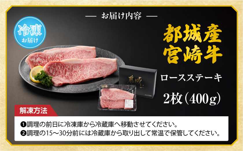 宮崎牛ロースステーキ2枚(合計400g)_MJ-N303