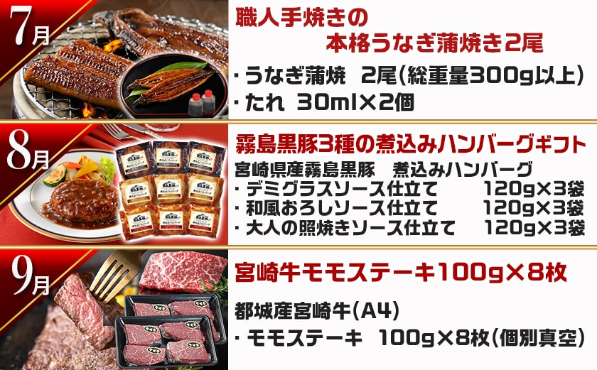 【セレクト定期便】第4弾☆都城市ご当地グルメ定期便(12ヶ月)≪2026年お届け≫_T179-MY01