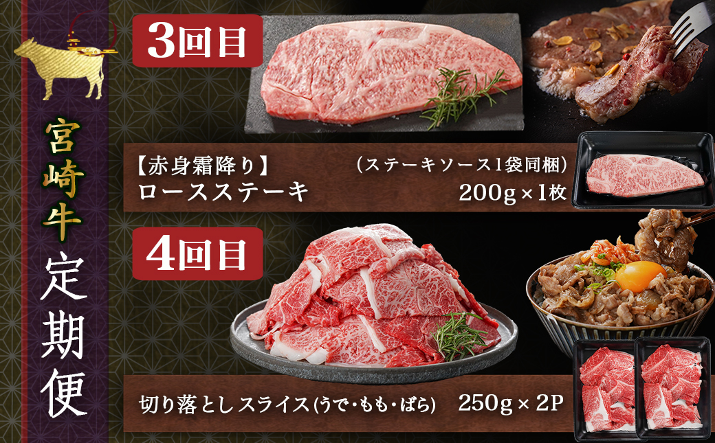 コクと旨味の宮崎牛定期便 S(隔月5回)_T70-5-6501