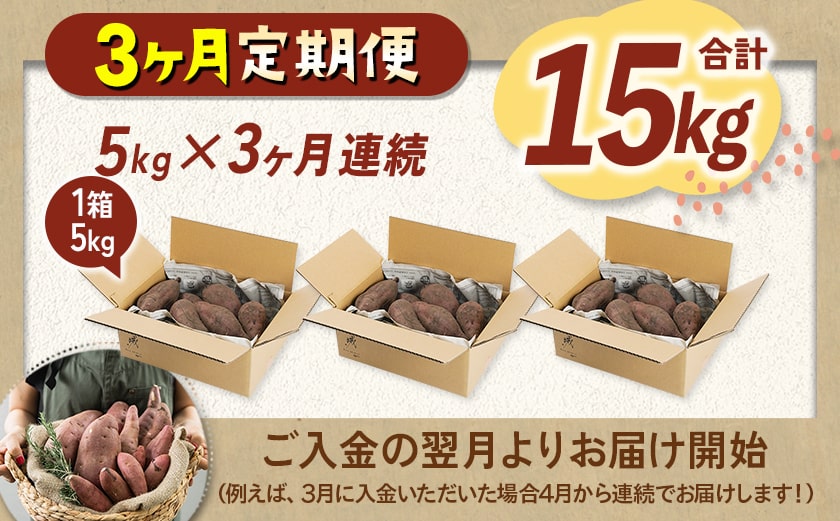 【3回お届け!】都城産 長期熟成紅はるか 5kg 定期便_TAA3-I201