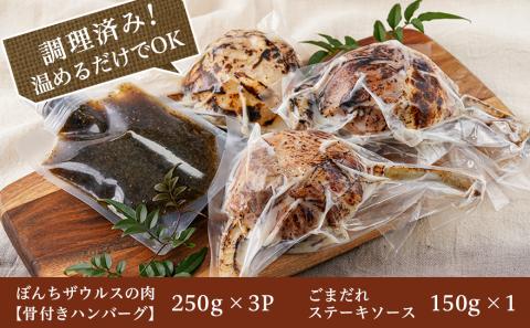 ぼんちザウルスの肉3本セット(骨付きハンバーグ)_AO-J901