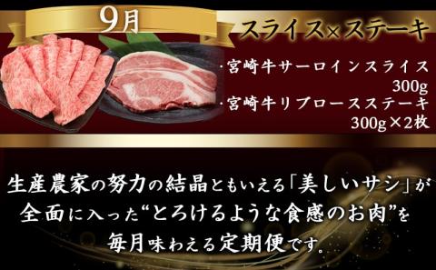 【A5】宮崎牛サーロイン×宮崎牛リブロース三昧定期便(12ヶ月)_TAE12-0101