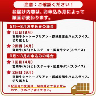 【数量限定】牛タン&シャトーブリアンが届く贅沢定期便_TMM2-0101_【肉 牛肉 切り落とし 焼き肉 焼肉  ステーキ スライス すき焼き しゃぶしゃぶ 人気 おすすめ 国産】