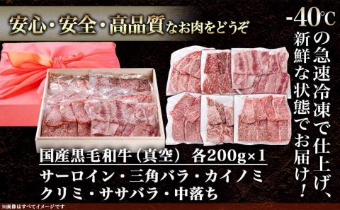 【黒毛和牛】焼肉6種盛り食べ比べセット(真空包装)_33-4201_【肉 牛肉 焼き肉 焼肉 人気 おすすめ 国産 宮崎県産】