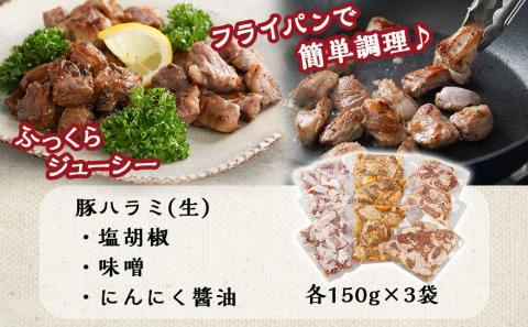 ジューシー豚ハラミ3種セット≪塩胡椒・味噌・にんにく醤油≫_11-9202