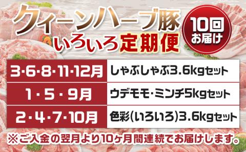 「クイーンハーブ豚」のいろいろ定期便(10ヶ月)_T120（10）-2902