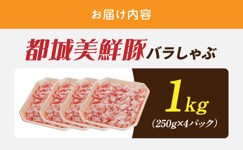 都城美鮮豚バラしゃぶ1kgセット(250g×4パック)_AA-5401