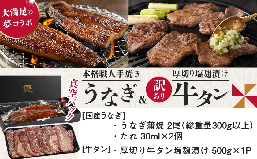 【父の日】大満足の夢コラボ☆うなぎ&厚切り牛タンセット≪6月18日～21日お届け≫_AC-3308-FG