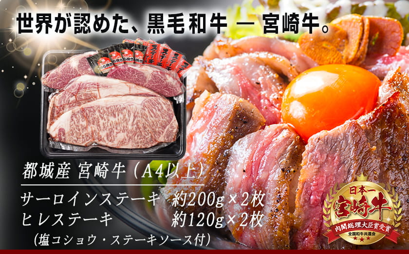 宮崎牛ヒレ・サーロインステーキ640g_AD-2504