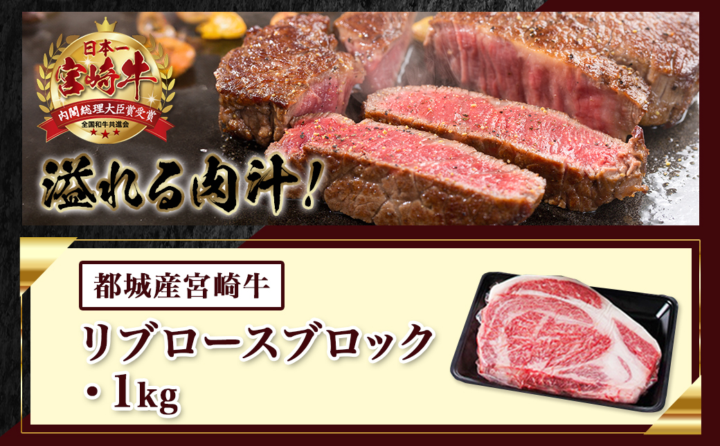 宮崎牛リブロースブロック1kg_AD-2509