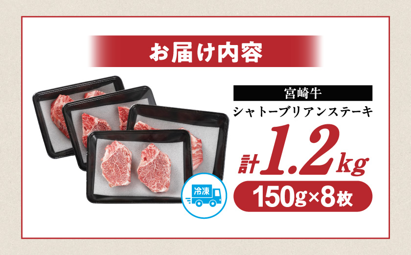 宮崎牛シャトーブリアンステーキ150gx8枚_AK-N201