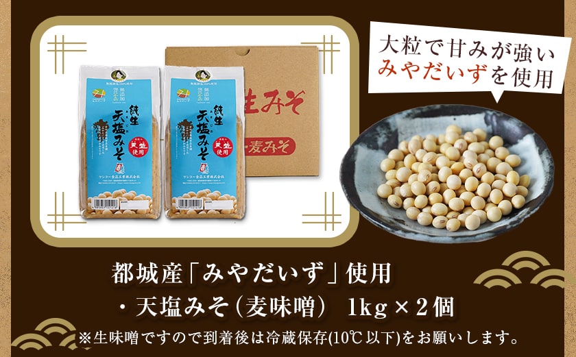 都城在来大豆みやだいず使用「天塩みそ」2kg≪みやこんじょ快速便≫_LD-G801-R