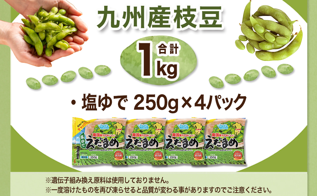 ≪小分けパック≫南国育ちのおいしい枝豆1kg≪みやこんじょ特急便≫_LE-3323-Q