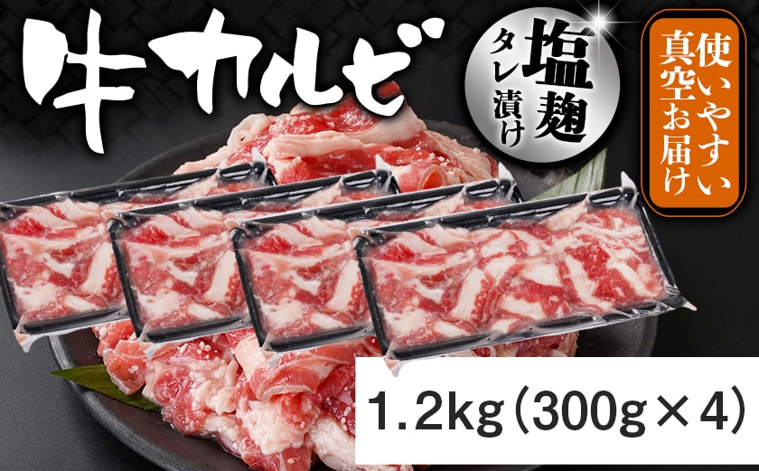 牛カルビ 塩麹タレ漬け1.2kg≪みやこんじょ特急便≫_LG-3326-Q_【肉 牛肉 焼き肉 焼肉 人気 おすすめ】