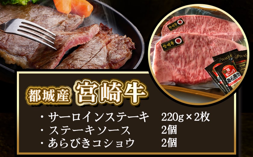 宮崎牛(A5)サーロインステーキ220g×2枚_MA-7701