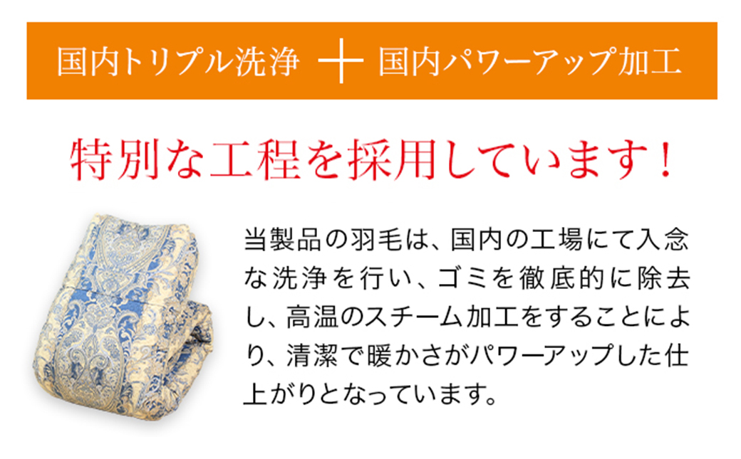 【柄ピンク】片寄らない羽毛掛ふとん ホワイトダック93% ロイヤルゴールドラベル【DL】_MC-J204-pk