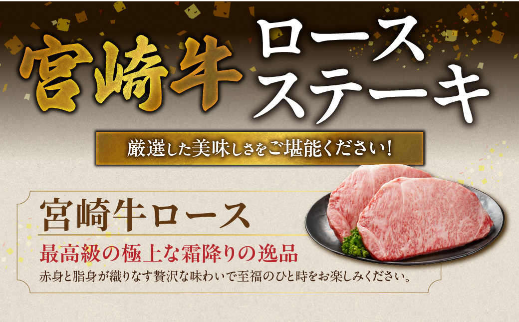 【父の日】宮崎牛ロースステーキ2枚 計500g≪6月18日～21日お届け≫_MJ-N201-FG