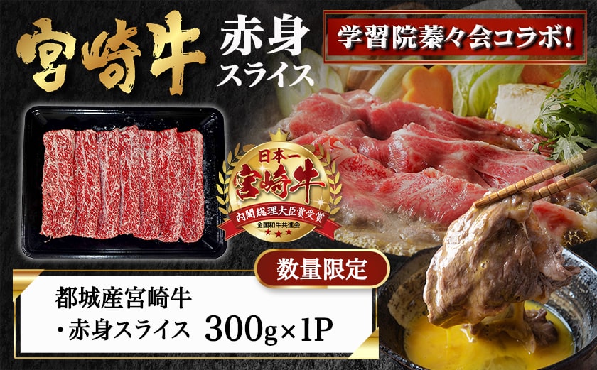 学習院蓁々会コラボ☆宮崎牛赤身スライス300g_MJ-N405
