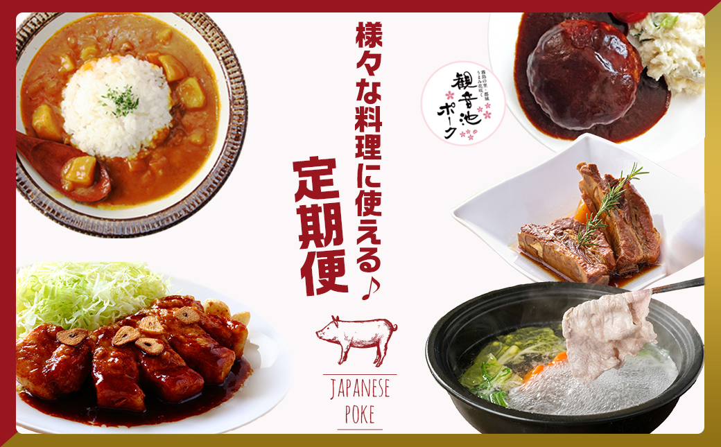 《3回連続お届け》観音池ポーク&宮崎県産豚定期便_T45-3-9201