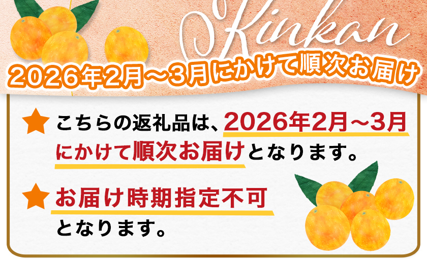 【先行受付！】【2月～3月お届け】都城産完熟きんかん 家庭用2kg (2Lサイズ)_13-B501